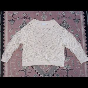 Old Navy Cream Crochet Sweater- Large NWOT